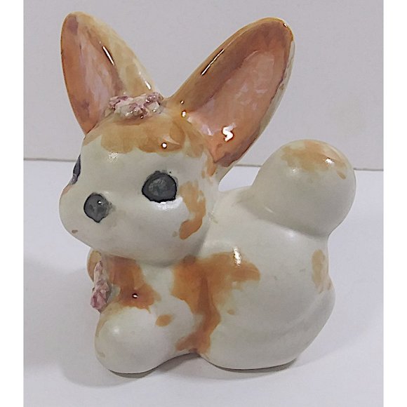 Accents | Vintage Bunny Figurine 4in Multicolor Flowers Rabbit Ceramic ...